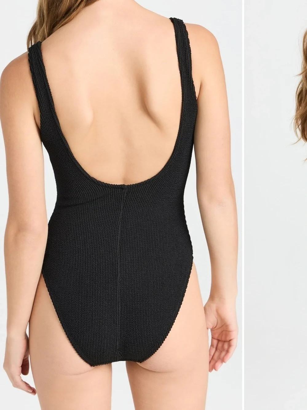 Good American Always Fits Black Textured One-Piece Swimsuit S/M New